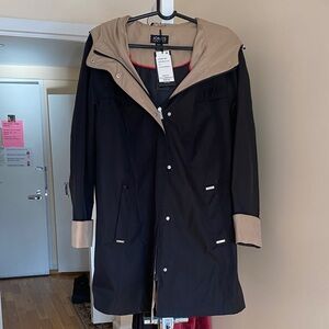 Jones New York Black and Cream Hooded Jacket